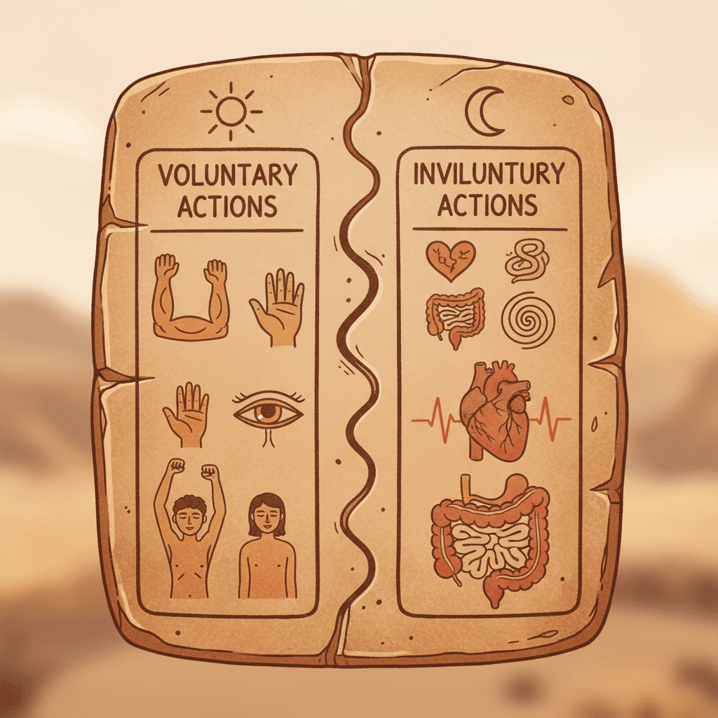 Crivsola's two-column list — things she can control on the left, things that run on their own on the right